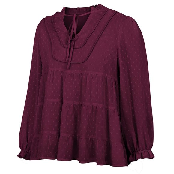 VINTAGE BOHO CHIC LAYERED BELL SLEEVED BLOUSE - Picture 7 of 8